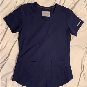 Navy blue Skechers scrub top